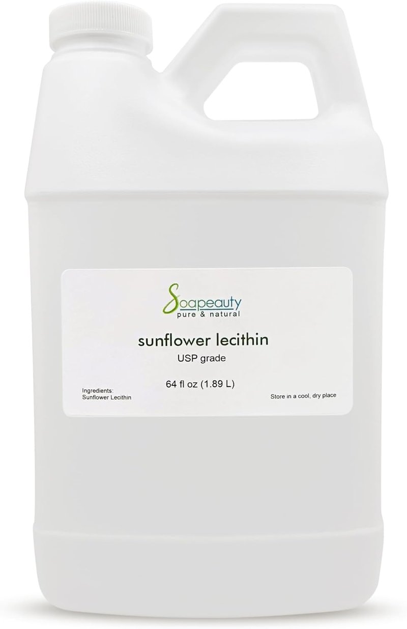 Sunflower Lecithin Oil - Cold Pressed Unrefined 100% Pure Natural | Skin Moisturizer & Soap Making | 64 fl oz