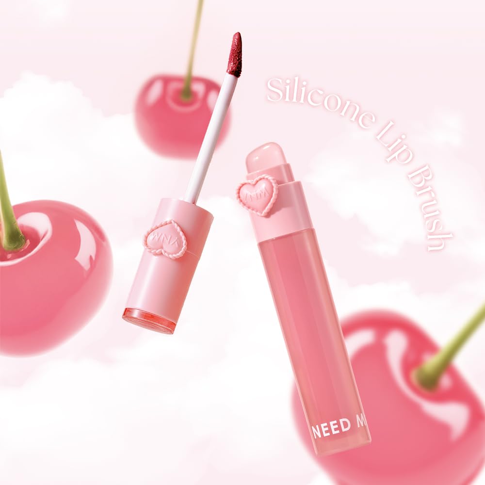YNM Heart Jelling Tint, STRAWBERRY JELLING, Silicone Lip Brush Included, K-Beauty, Non-Sticky, Moisturizing, Smudge-Proof, Korean Lip Tint, Long-Lasting, Vivid Color, 0.09 oz