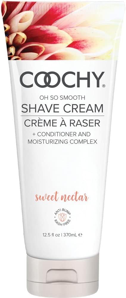 Coochy Shave Cream - Moisturizing Shave Lotion - Gentle Intimate Shaving Cream - For Bikini Area, Underarms, Legs & More - Rash-Free, Hydrating Formula - Sweet Nectar, 12.5 oz