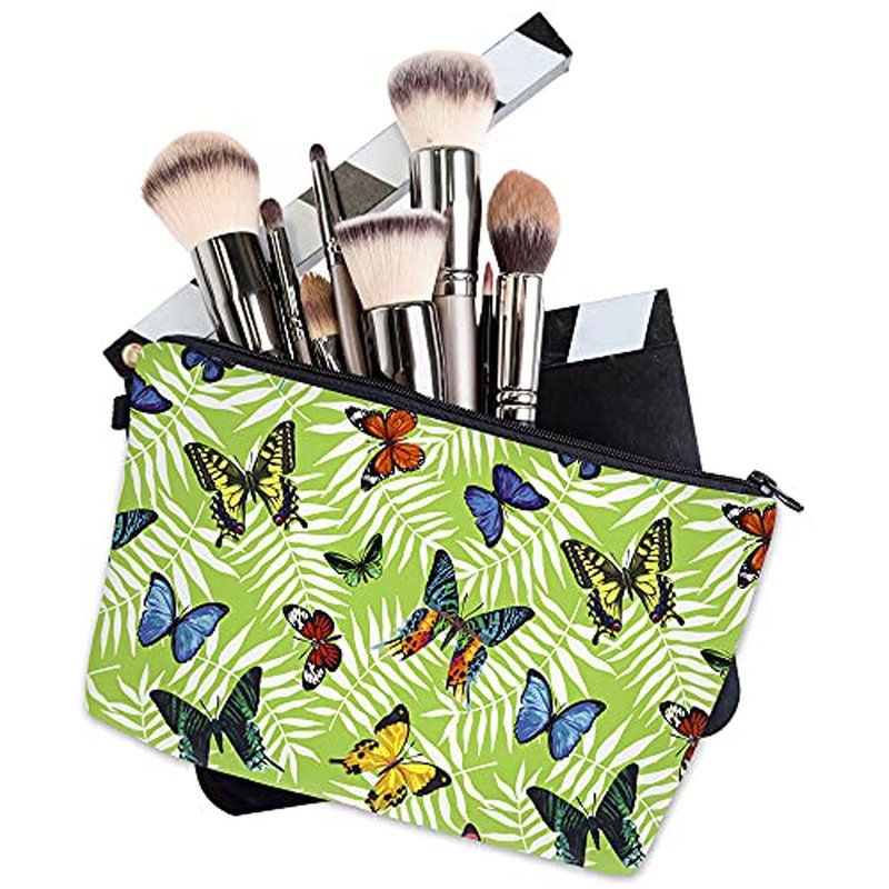 LOOMILOO Small Toiletry Bags for Women, Adorable Roomy Makeup Pouch Travel Water Resistant Cosmetic Purse Accessories Organizer Gift(Modern Abstract 55548)