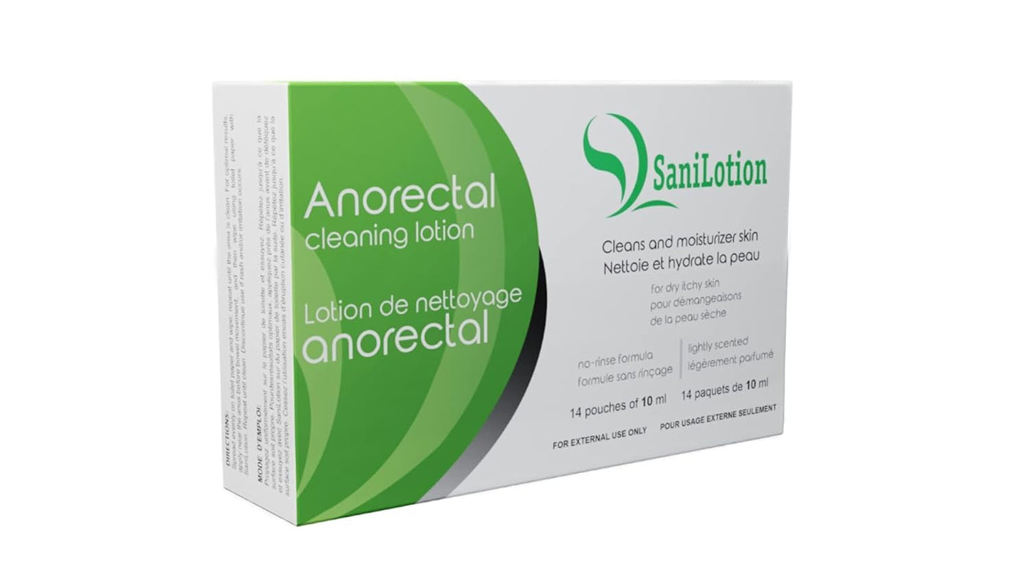 Sanilotion Hygienic Cleansing Lotion, Cleans, Moisturizes, and Hydrates Anorectal Area, 14 count - 10ml each