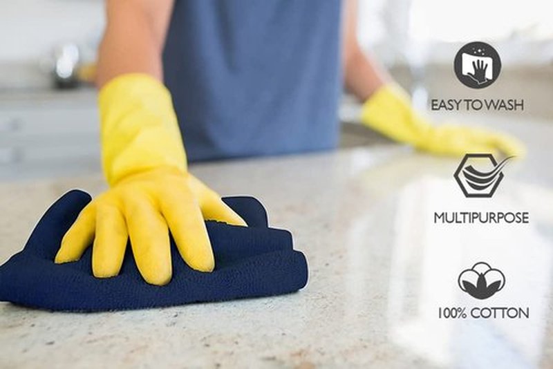 Premium Wash Cloths Pack of 12 (13" x 13" Inches)- 100% Combed Ring Spun Cotton WashCloth - Luxury Washcloths – Ultra Soft Face Towels - Highly Absorbent Wash Cloth for Face (Navy Blue)