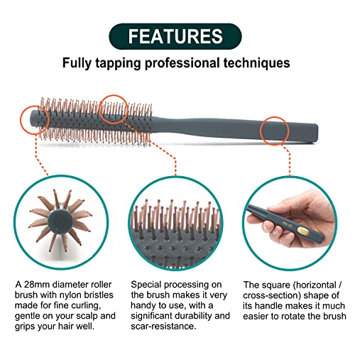 VESS Salon Roll Brush Professional Use PRO-150 For Short Hair and Medium Hair-D28 mm-Made in Japan