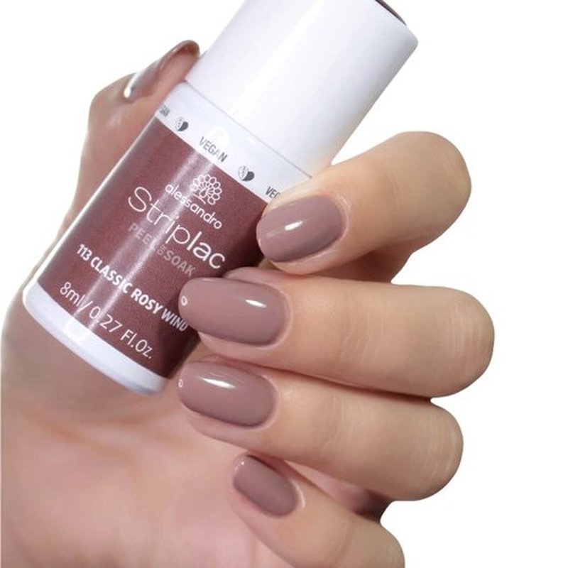 alessandro Striplac Peel or Soak Nail Polish - 113 Classic Rosy Wind for Women- 0.27 oz