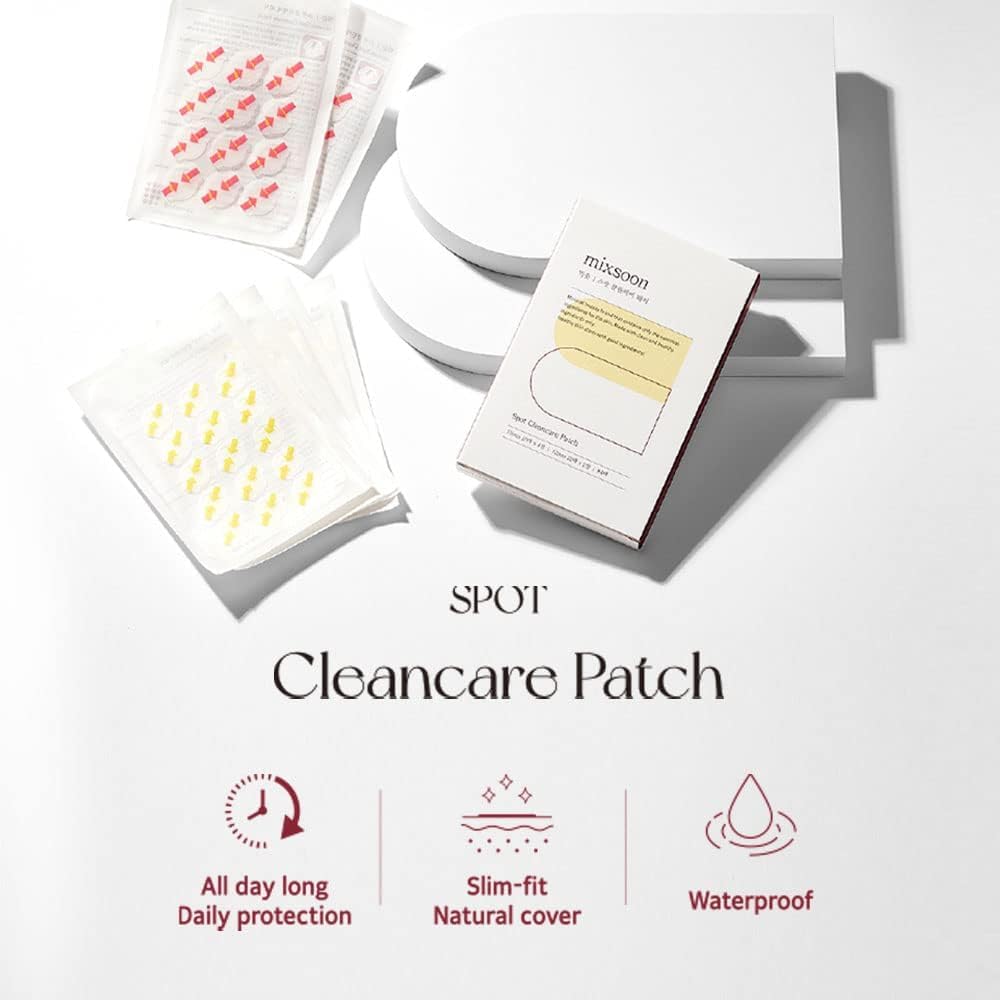 mixsoon Spot Clean Care Patch - Hydrocolloid Acne Patches for Face, Invisible Pimple Patch for Day & Night, Blemish Spot Care for Sensitive Skin (84 Patches) Korean Glass Skin Care