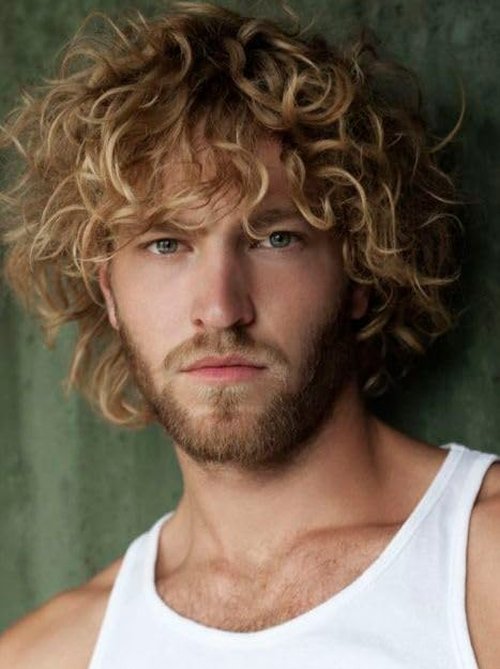 Sallcks Men's Short Curly Blonde Hair Wigs Heat Resistant Synthetic Wig with Dark Root for Daily Party Cosplay