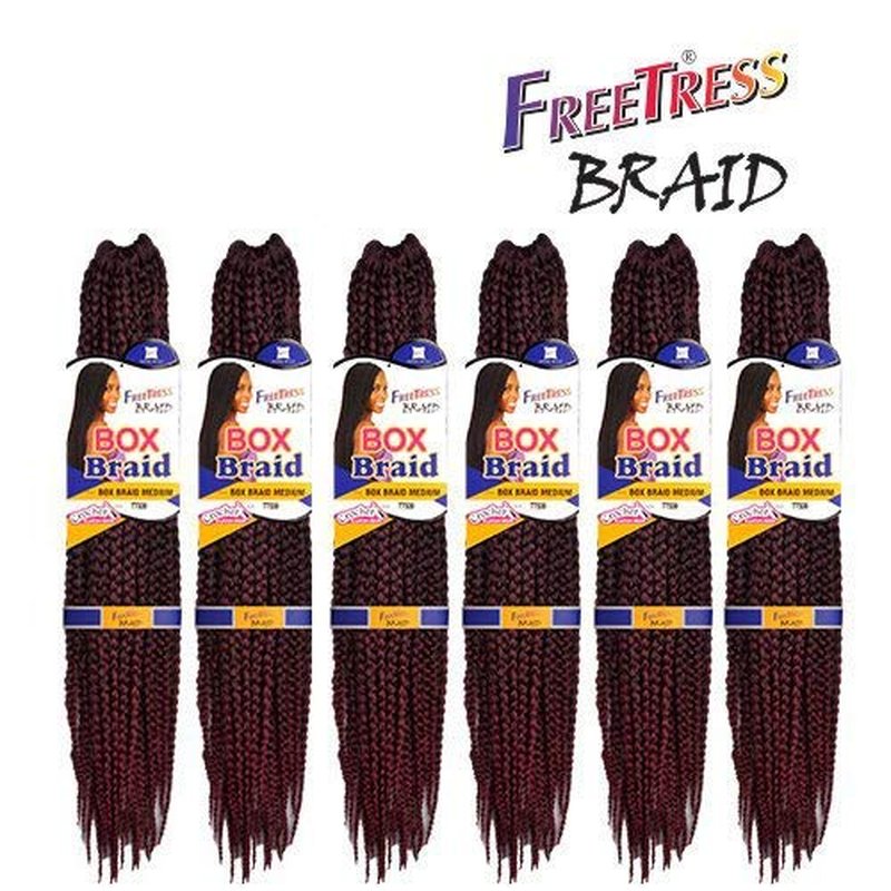 FreeTress Synthetic Hair Crochet Braid Medium Box Braids (6-Pack, OT530)