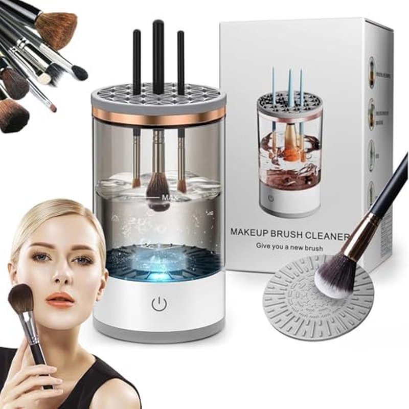 Rinse Hero Brush Cleaner, 2025 New Rechargeable Cosmetic Brush Cleaner, Beauty Swirl Cosmetic Brush Cleaner for All Size Makeup Brush (Clear,Charging)