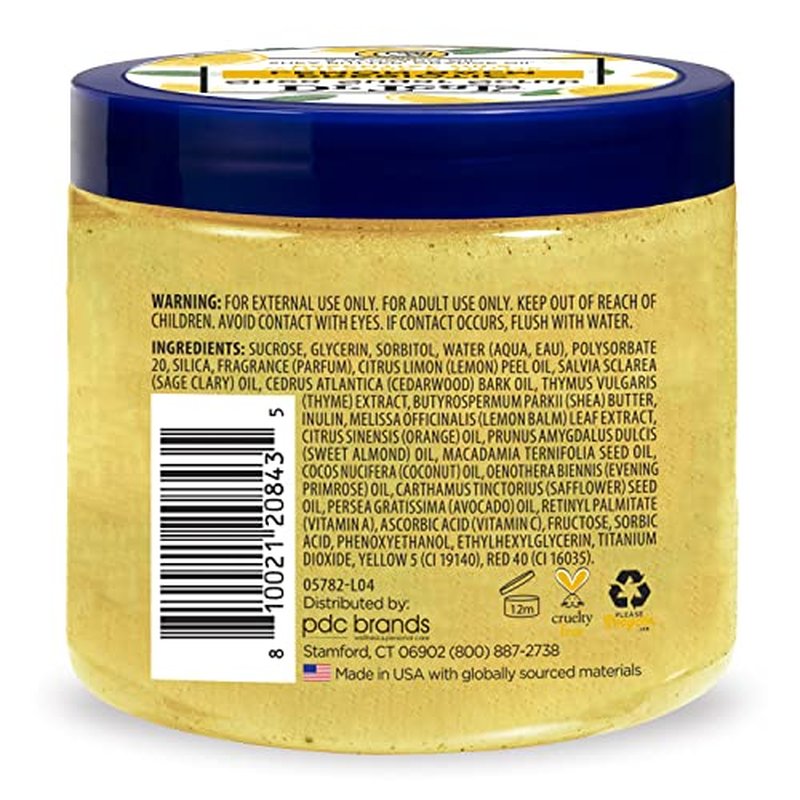 Dr Teal's Shea Sugar Scrub, Prebiotic Lemon Balm, 19 oz (Pack of 3)