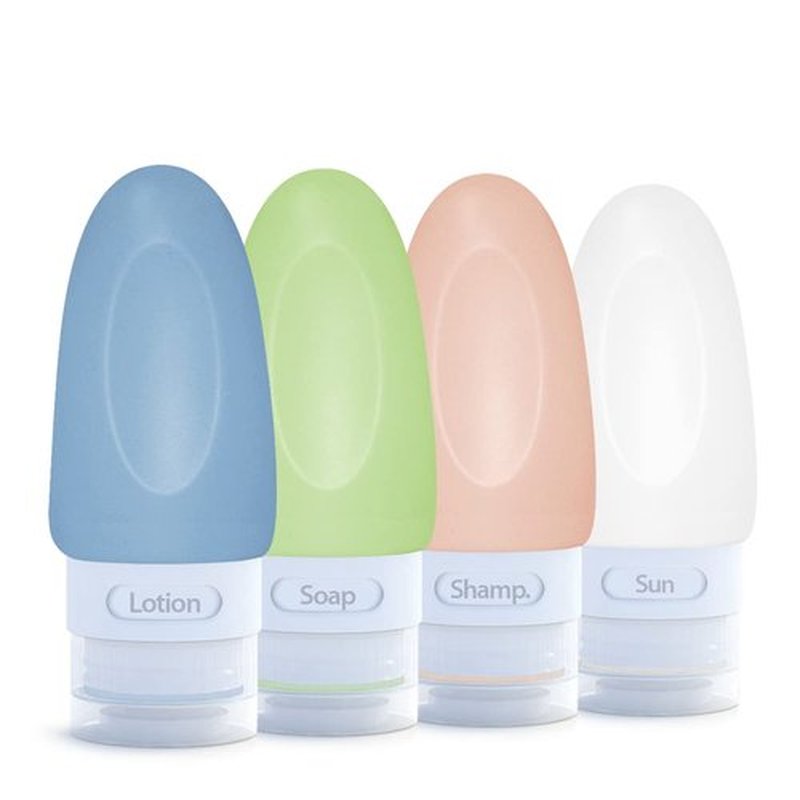 Dot&Dot Leak Proof Travel Bottles for Toiletries - 4 Pack Silicone Travel Toiletry Bottles - Travel Shampoo and Conditioner Bottles with TSA Quart Bag - 1 oz Travel Size Bottles