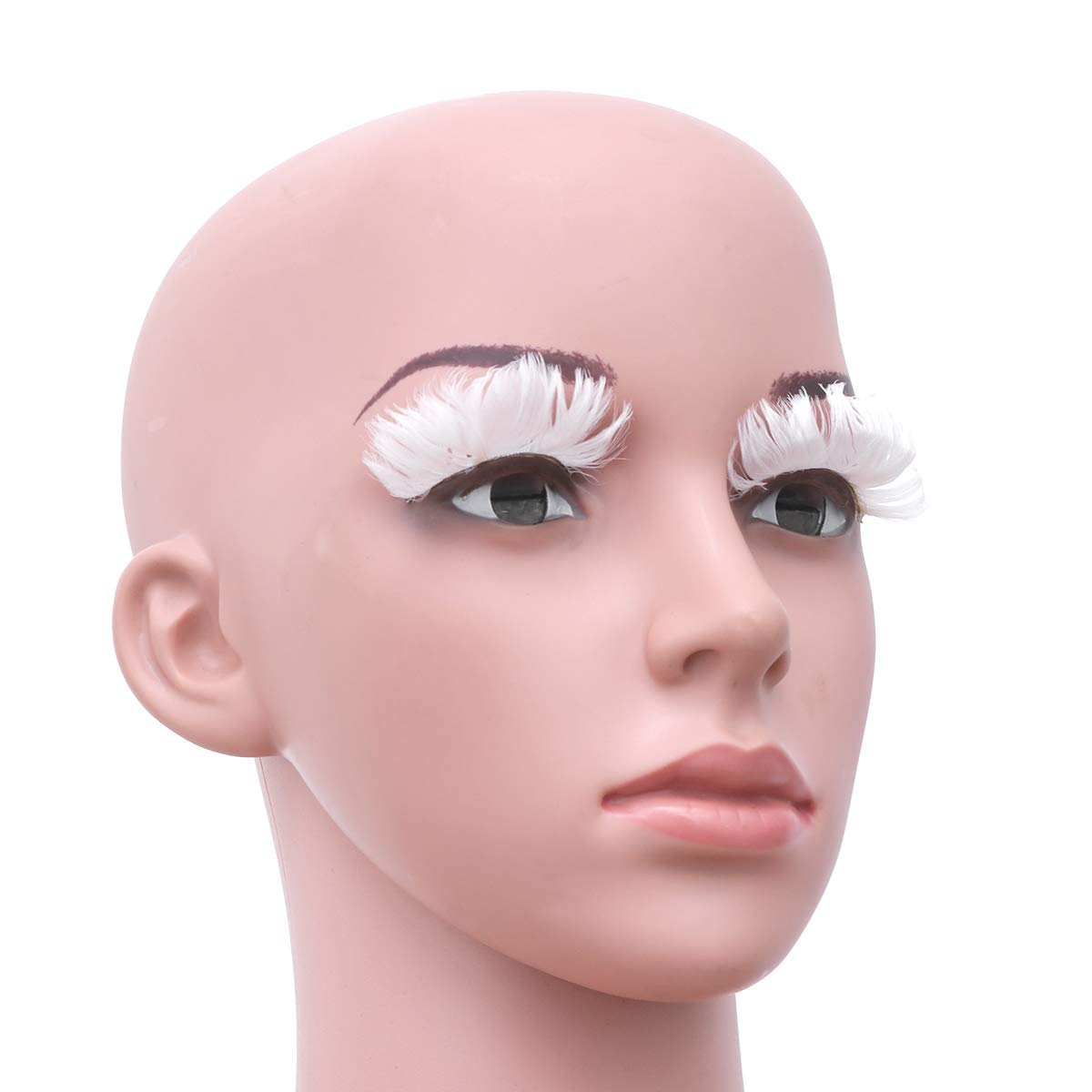 3 Pair False Eyelashes Fluffy White Eyelashes Extension for Halloween Party (White) False Lashes