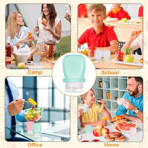 WXOIEOD 1 oz Travel Bottles, Leakproof Silicone Squeeze Bottle Mini Travel Size Container for Toiletries Lotion Shampoo and Conditioner Liquid Salad Dressing to go Condiment, TSA Approved, 4 Pack