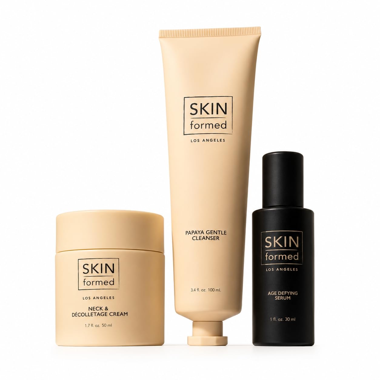 SKINformed Age Defying Starter Set - 3-Step Anti-Aging Skincare Bundle with Gentle Cleanser, Firming Serum & Neck Cream to Smooth Texture, Improve Elasticity & Boost Radiance from Face to Décolletage