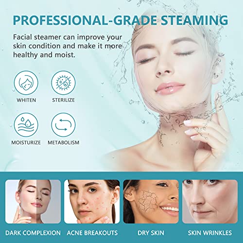 Nova Microdermabrasion 2 in 1 Facial Steamer Pro Ionic Ozone Facial Steamer on Wheels with 5X Magnifying Lamp Hot Mist Function for Salon Spa Home Beauty Equipment