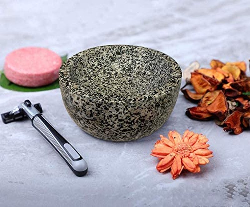 URBAN SOMBRERO ShayVe Shaving Bowl for Shaving Soap & Cream — Granite Shave Bowl For Shaving Soap & Cream — Exquisite Heat Insulated Wet Shaving Kit Addition (Grey Granite)