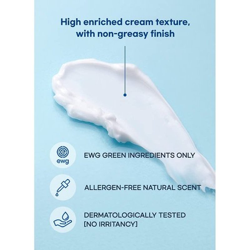 Terrazen Aqua Recharge 24H Moist Cream, 1.69 fl.oz. (50ml) - Korean Face Moisturizer, K Beauty, Hydrating cream, Hyaluronic acid, Biotics Intense Moisturizer
