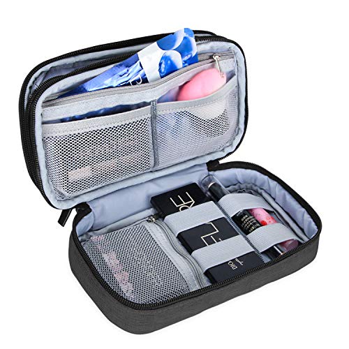 Teamoy Travel Makeup Brush Bag(up to 8.5"), Professional Cosmetic Bags Organizer Case with Handle Strap for Makeup Brushes and Beauty Supplies-Small, Black (No Accessories Included)