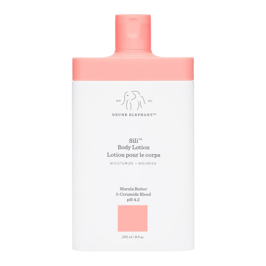 Drunk Elephant Sili Body Lotion - 240 ml/8 fl oz - Lightweight Daily Lotion - Clean Clinical Skincare - Cruelty-Free - Dermatologist Tested - Free of Essential Oils, Silicones, and Fragrance