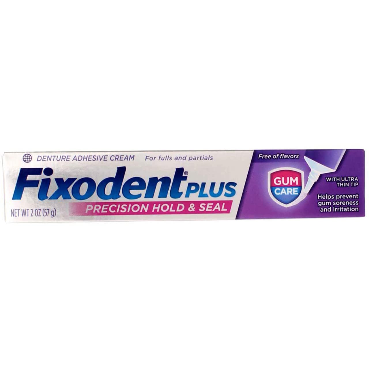 Fixodent Plus Denture Adhesive Cream 2 oz (Pack of 4)