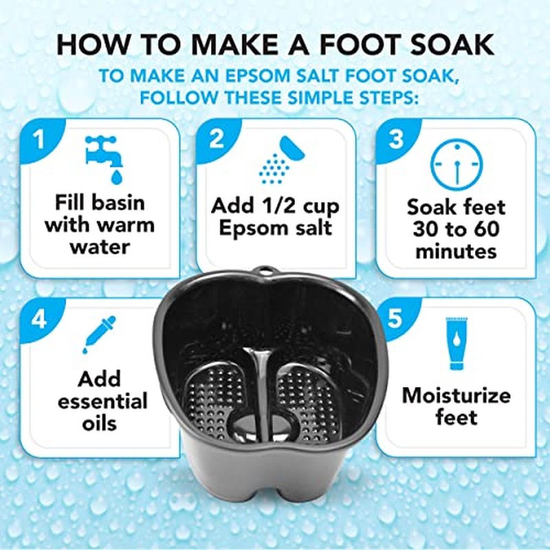Mantello Foot Bath, Extra Large, Foot Soaking Tub - Pedicure Bowl - Foot Soak Tub (Blue)