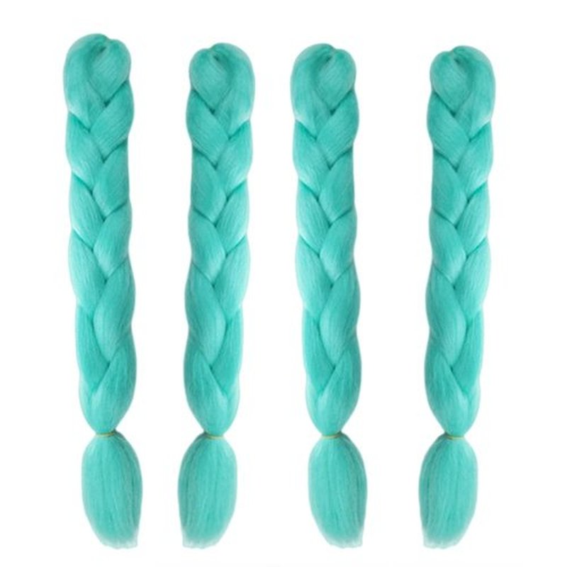 Glowing in Darkness Braiding Hair 400g Braiding Hair Jumbo Box Braids Hair Extensions Shining Jumbo Braids Hair Fluorescent Light in Darkness (Jewellery Blue)