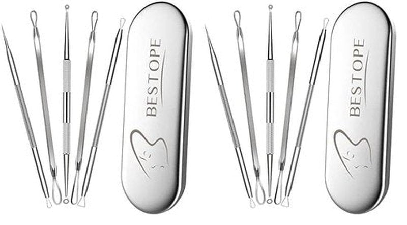 TAYTHI Blackhead Remover Tool, Pimple Popper Tool Kit, Blackhead Extractor Tool for Face, Extractor Tool for Comedone Zit Acne Whitehead Blemish, Stainless Steel Extraction Tools (Pack of 2)