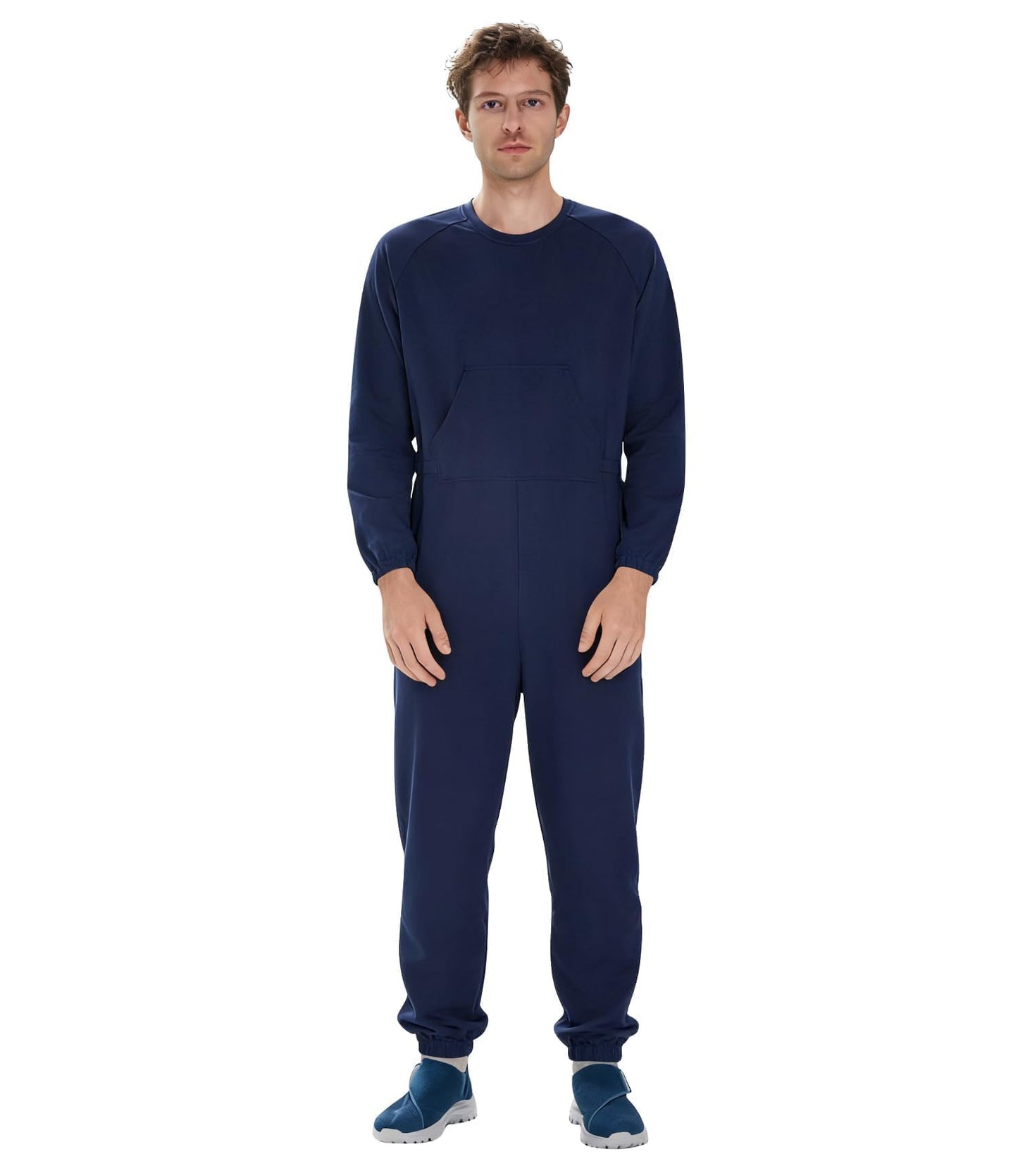 Codida Adaptive Men's Security Back-Zip Jumpsuit - Easy Care Romper for Elderly & Limited Mobility