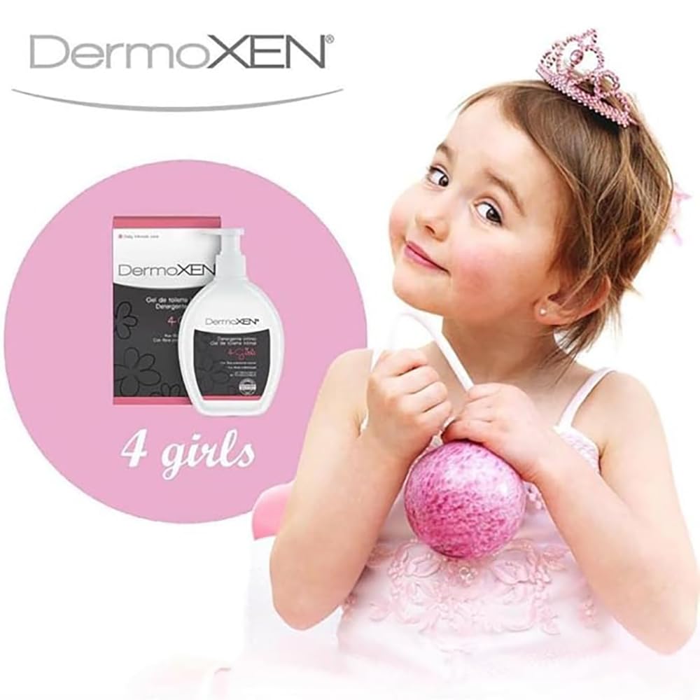 DERMOXEN 4 GIRLS Intimate Pediatric Cleanser for Children 2-13 Years. Gentle Intimate Soap against Itching and Redness. Without Sles, Parabens, Allergens. 200 ml