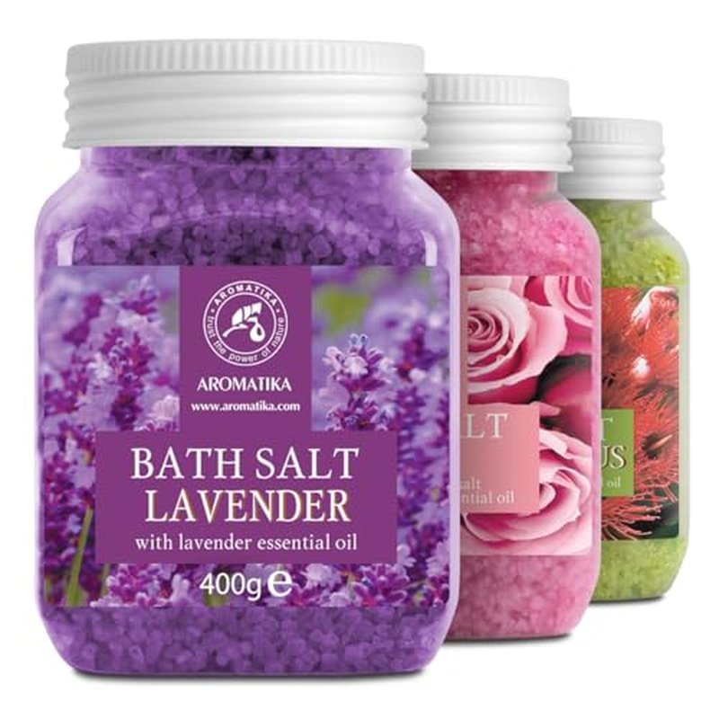 Bath Salts Set 42 Oz - Epsom Salt - Himalayan Pink Salt - Dead Sea Salt - 100% Pure & Natural - Best for Good Sleep - Beauty - Bathing - Body Care - Wellness - Relax - Aromatherapy - Spa