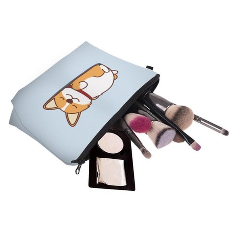 Deanfun Small Makeup Case - Cute and Waterproof Cosmetic Bag for Women(Corgi D5-55061)