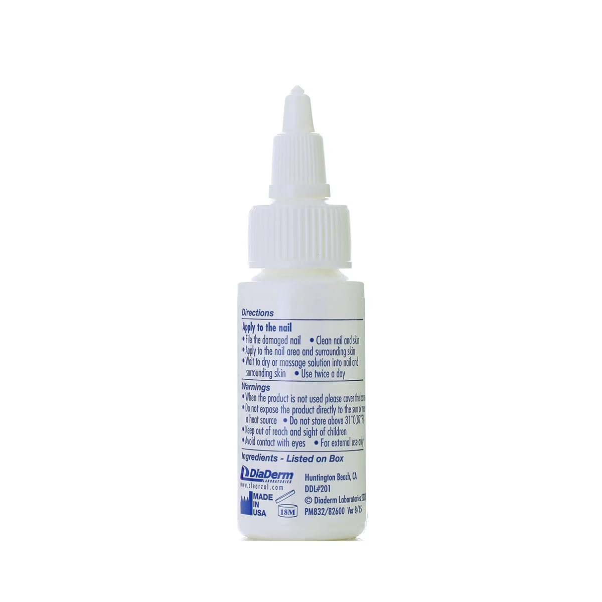 ClearZal Nail Care Liquid with Premium Glass Nail File, 1 Fl Oz, White