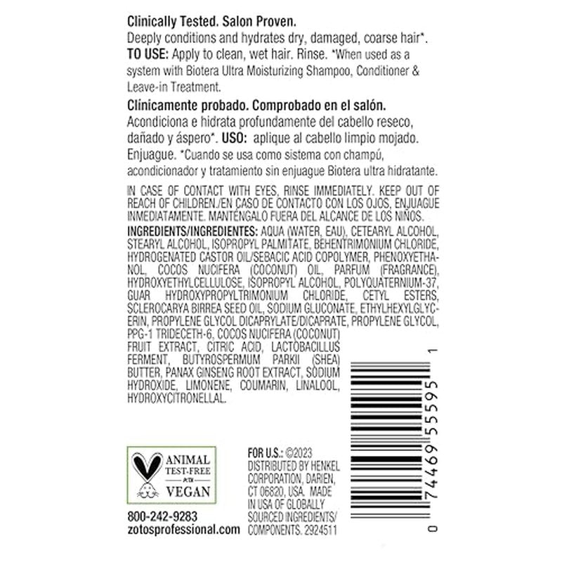 BIOTERA Ultra Moisturizing Shampoo & Conditioner & Leave-In | Dry, Medium, Fine Hair | Microbiome Friendly | Vegan & Cruelty Free | Paraben Free | Color-Safe | 15.2 Fl Oz