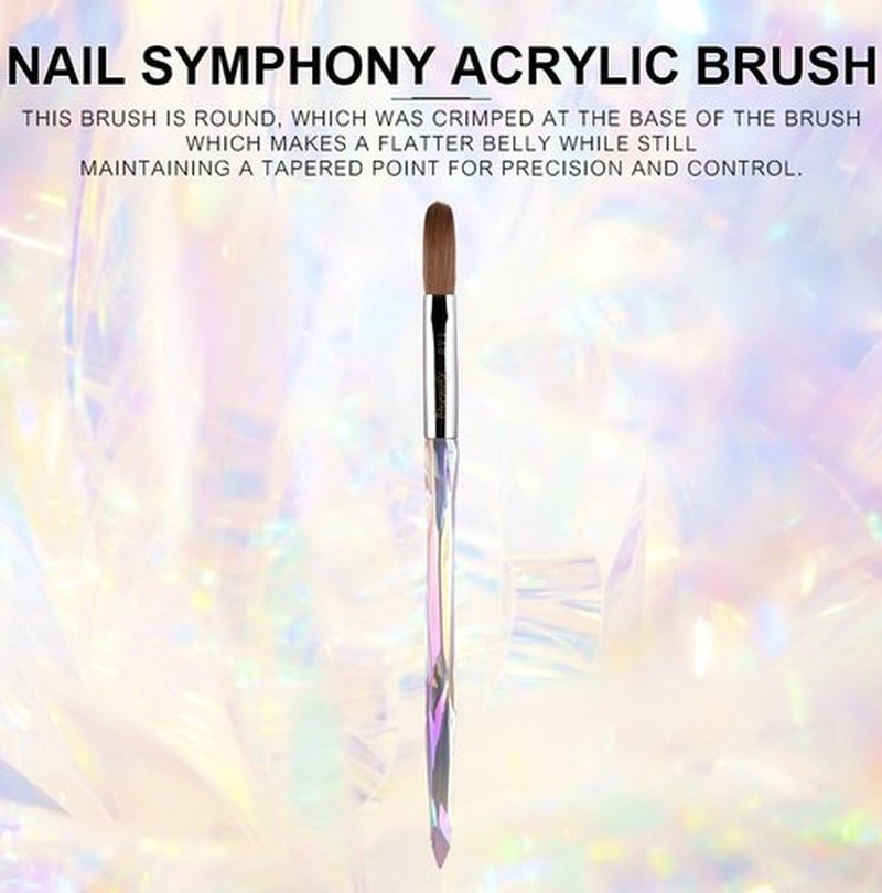 Rolabling Nail Art Brush Acrylic Brush Nail Pen with Symphony Diamond Handle Manicure Design Nail Art Tool (14#)