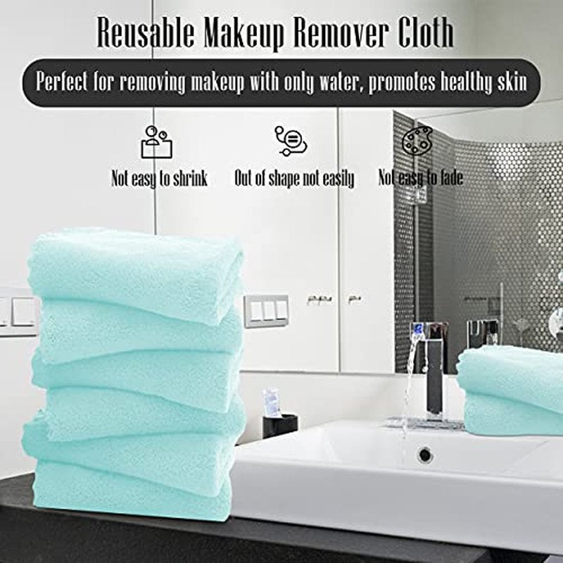 TENSTARS 12 Pack Premium Washcloths Set - Quick Drying- Soft Microfiber Coral Velvet Highly Absorbent Wash Clothes - Multipurpose Use as Bath, Spa, Facial, Fingertip Towel (Frozen Blue)