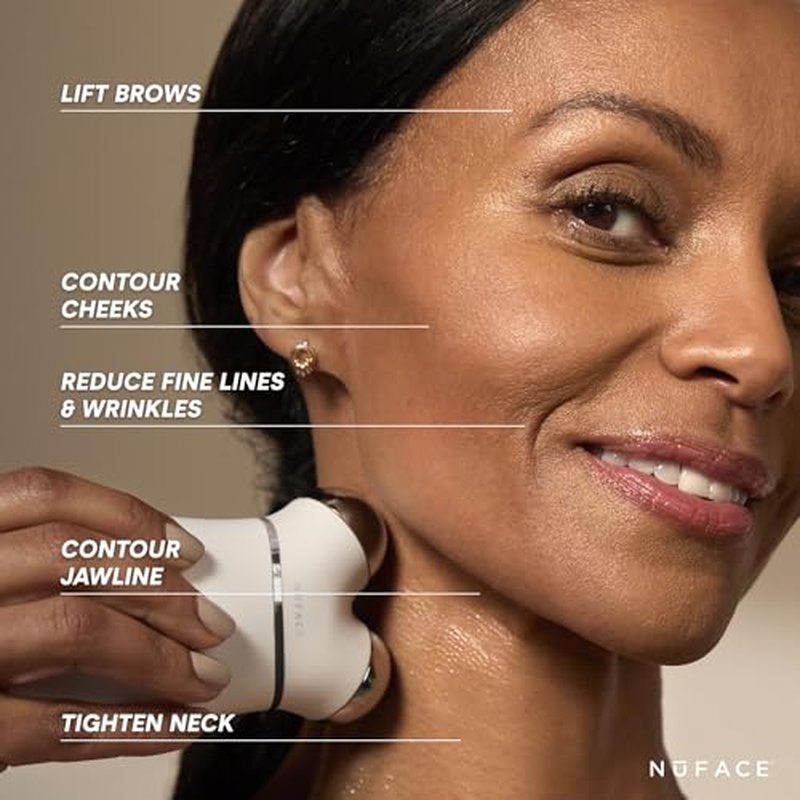 NuFACE Trinity+ LED Red Light Wrinkle Reducer Attachment for Microcurrent Facial Device - FDA Cleared at Home 3-Minute Fine Lines and Wrinkles Treatment for Smile Lines, Under Eyes & Forehead