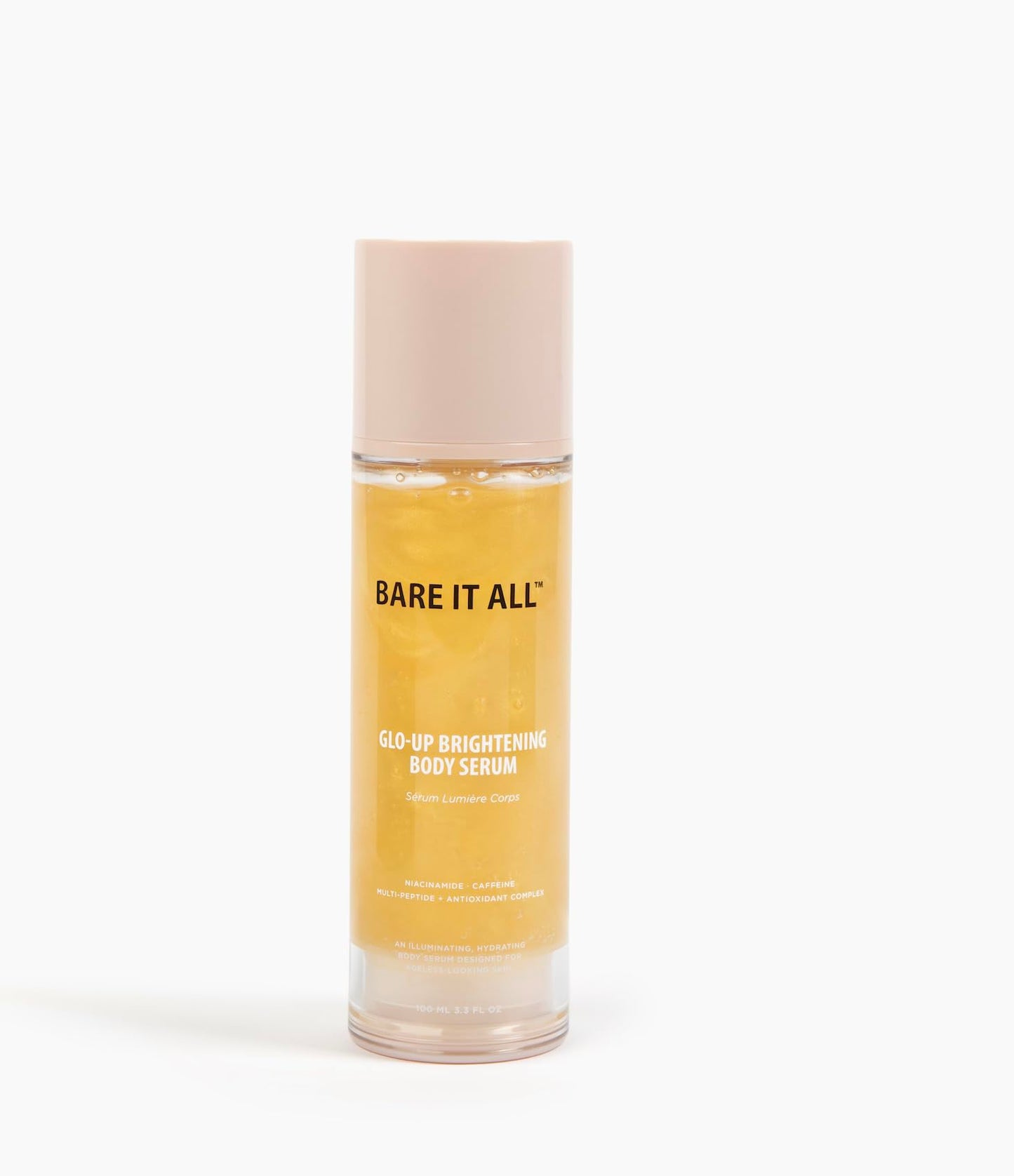 Glo-Up Brightening Body Serum with Niacinamide, Peptides, Caffeine & Antioxidants – Hydrating, Firming, Tone-Evening Body Treatment with Subtle Golden Shimmer for Glass Skin Glow