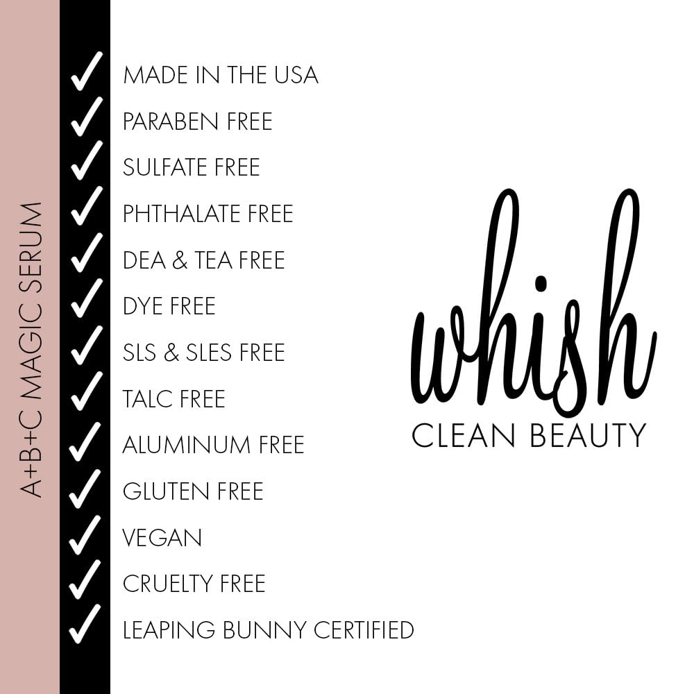 Whish A+B+C Magic Serum - Bakuchiol, Vitamin C, Antioxidant, Reduces Fine Lines & Wrinkles - 4 oz