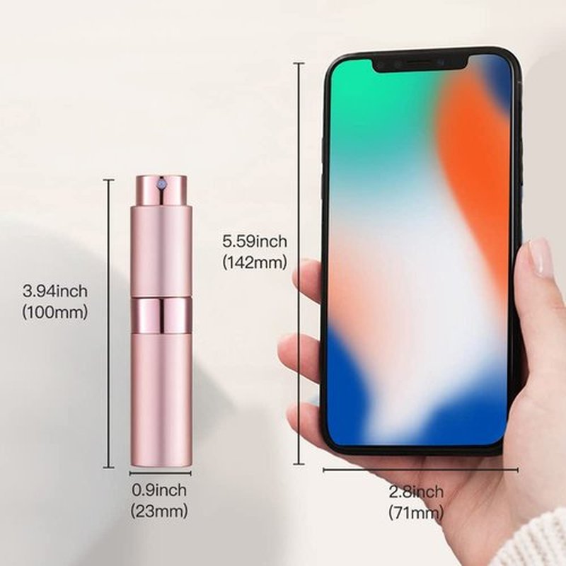 LISAPACK 8ML Atomizer Perfume Spray Bottle for Travel, Empty Refillable Cologne Dispenser, Portable Sprayer (Pink)