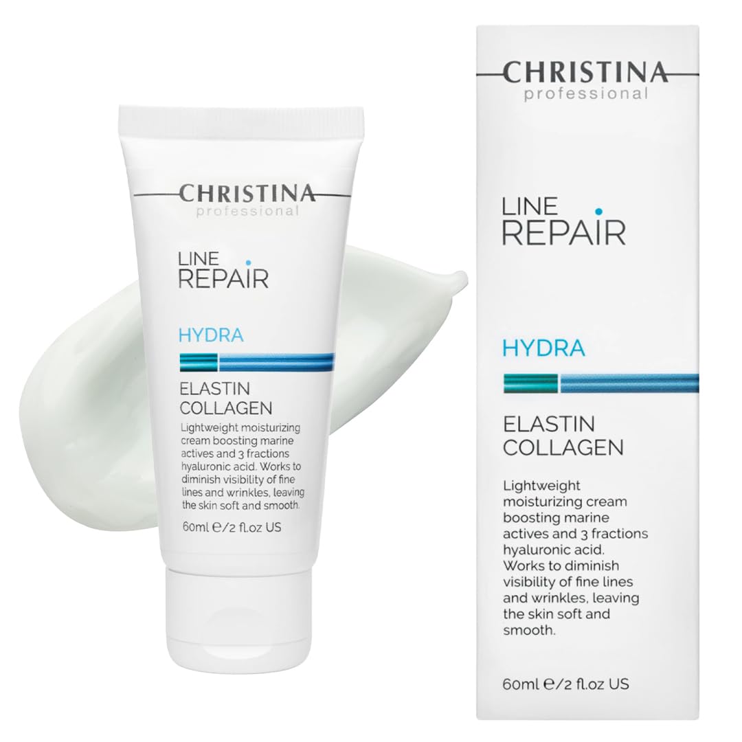 Christina - Collagen Face Moisturizer with Hyaluronic Acid – Marine Restore Cream for Hydration, Wrinkle Reduction, and Skin Firming – Lightweight Anti-Wrinkle Facial Cream for Ages 20-50+ - 60 ml