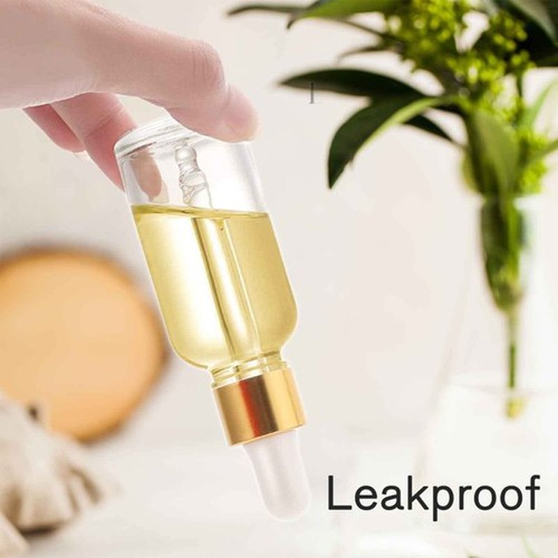 24 Pack 2 Oz Glass Eye Dropper Bottles Clear, 60 ml Empty Tincture Dropper Bottle with droppers, 1 Extra Cap, 2 Plastic Funnels, 2 Pipettes & 48 stickers for DIY Essential Oils, Body Oil, Beauty Oil