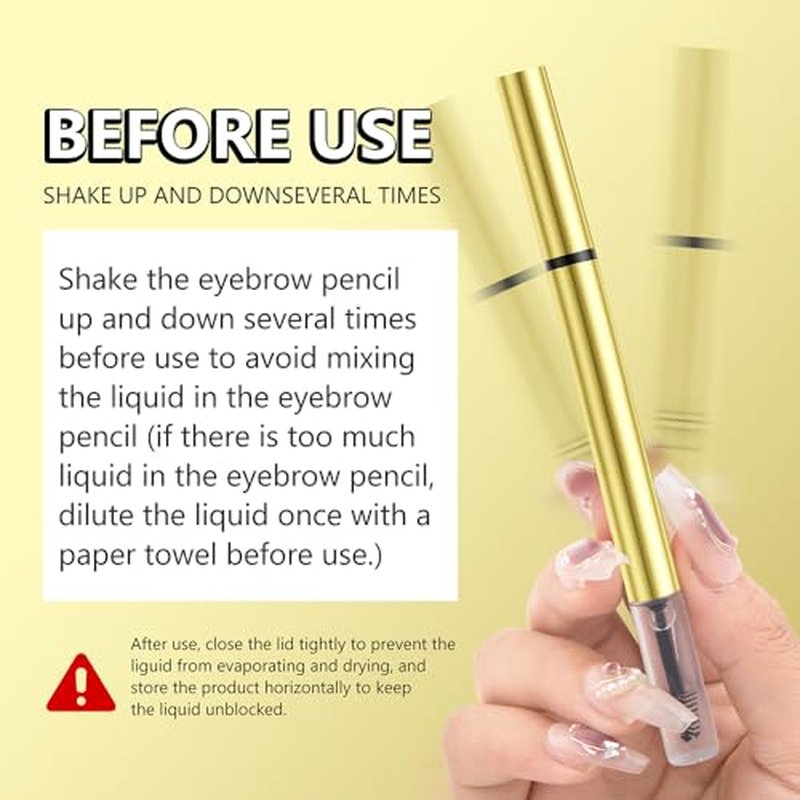 2 PCS Microblading Eyebrow Pencil, 2024 New 2 in 1 Magic Eyebrow Tattoo Pencil 4 Micro-Fork Tip, Long-lasting Waterproof Fine Stroke Magic Eyebrow Pencil for Natural Makeup (Black)