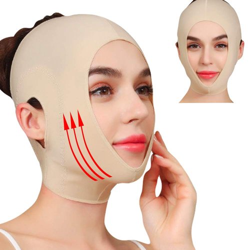 Reusable Chin Slimming Strap Face Lift Tape V Line Lifting Face Mask Double Chin Reducer Face Neck Slimmer Jawline Shaper Anti Snoring Snore Stopper (L)