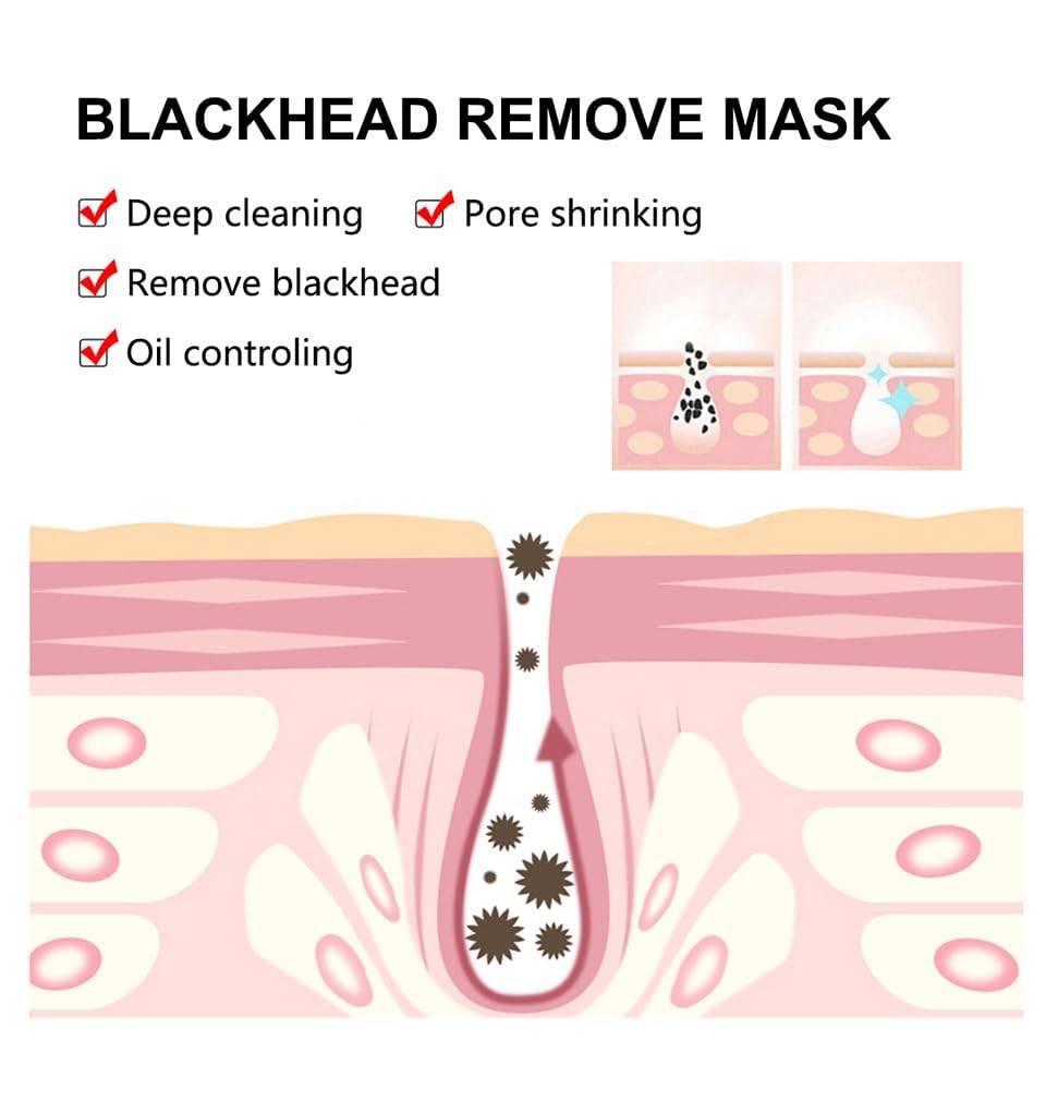 Blackhead Remover Mask, 100 Pcs Blackhead Remover Mask Peel Off Nose Strips Blackhead Remover Witch Hazel Extract 2 in 1 Blackhead Mask for Nose, Chins, Forehead & Face Grandma Mothers Day Gift
