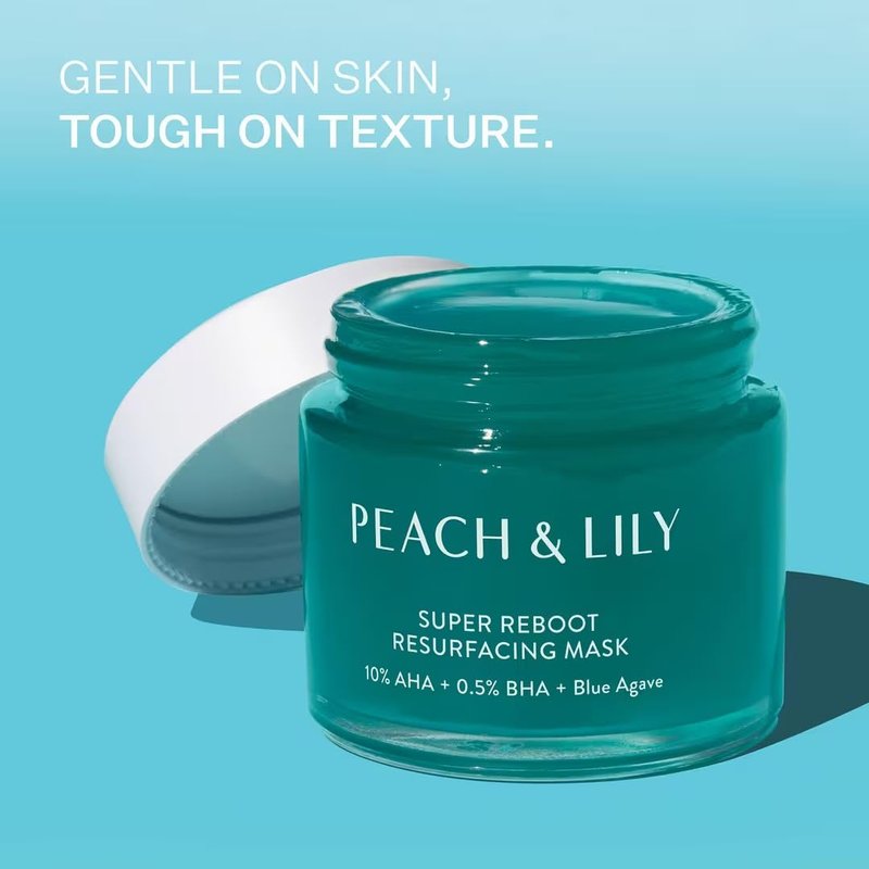 Peach & Lily Super Reboot Resurfacing Mask - 10% AHA, 0.5% BHA | Pro-Grade Treatment for Pores, Uneven Skin | 2.7 Fl Oz