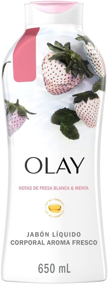 Olay Fresh Radiance Body Wash for Women - Plant-Based Cleansers, Strawberry & Mint, 3.0 fl oz (Pack of 24)