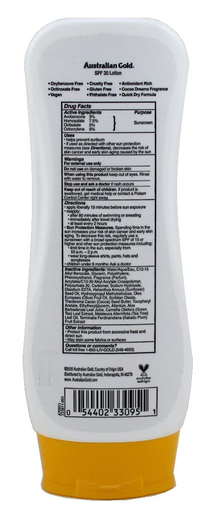 Australian Gold SPF 30 Lotion - Ultimate Hydration | 8 Ounce (Pack of 3)