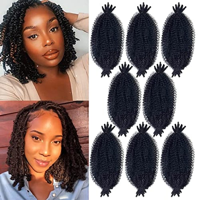 Marley Twist Braiding Hair 16 Inch Springy Afro Twist Hair Dark Green Kinky Twist Hair for Braiding Spring Twist Hair for Soft Butterfly Locs Crochet Hair Marley Braiding Hair for Women