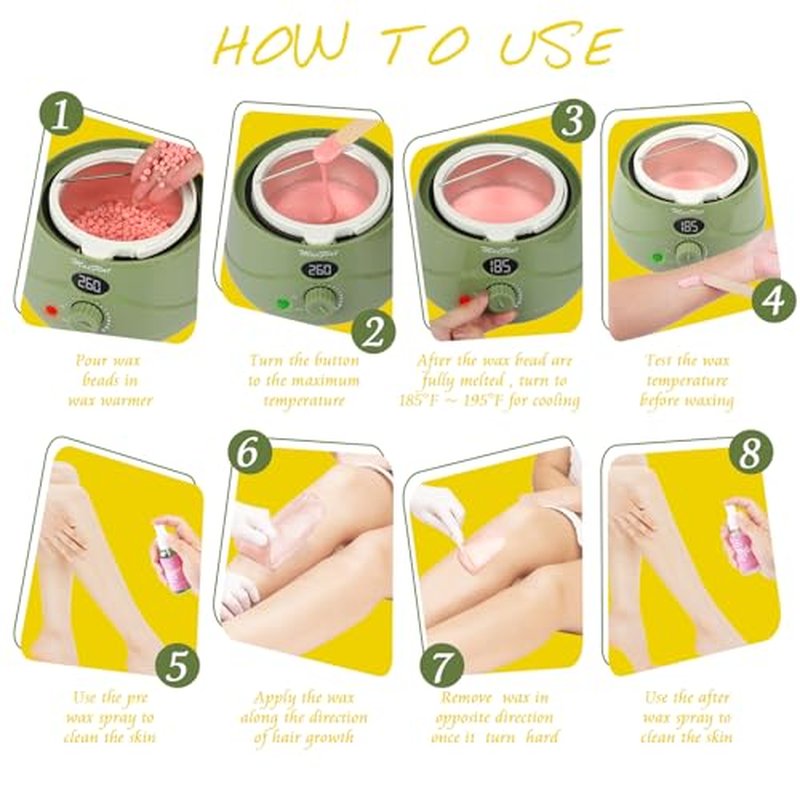 Waxing Kit, MaxFlat Digital Wax Pot Hard Wax Kit with Accessories for Brazilian and Full Body Waxing for Women and Men