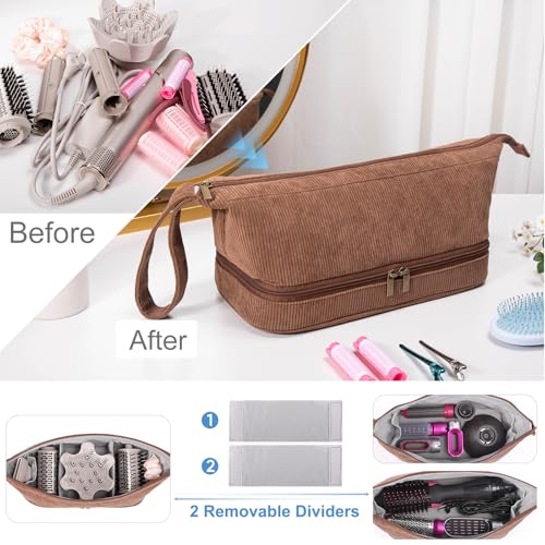 Hair Dryer Case, Double-Layer Hair Tools Travel Carrying Case for Shark FlexStyle/SmoothStyle with Hair Dryer Bag - Hair Air Wrap Dryer Case Flat Curling Iron Travel Organizer