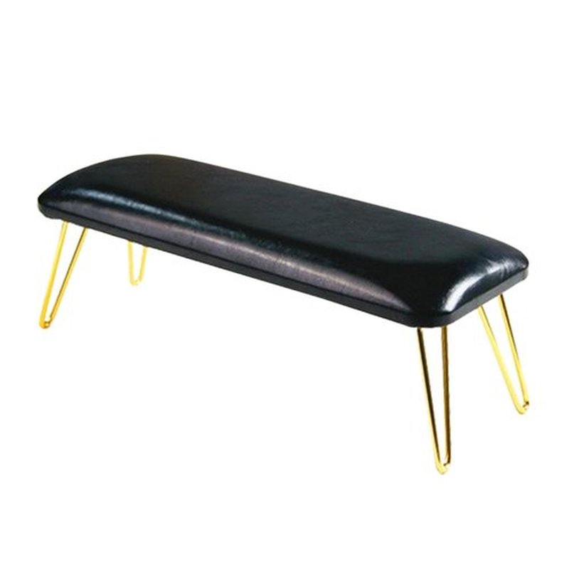 Milageto Nail Table Mat,Nail Pillow Hand Rest,Nail Art Accessories Tool,Non Slip,Manicure Nail Rest,Nail Arm Rest for Nail Techs Use, Black and gold